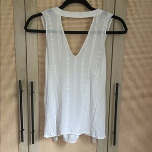 Lush White Eyelet Tank Top